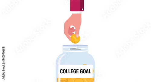 College Savings Goal. Education Fund Illustration. Financial Planning Concept.