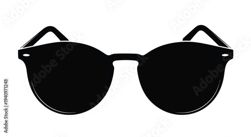 Black sunglasses silhouette on a white background a fashion accessory