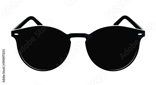 Black sunglasses isolated on a white background a fashionable accessory