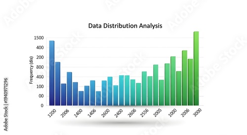 Data Distribution Analysis Chart Showing Frequency Across Various Data Points