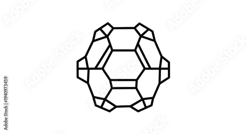 Abstract geometric molecular structure, futuristic science and technology concept