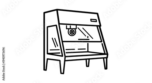 Clean Bench Laboratory Equipment Line Art Icon