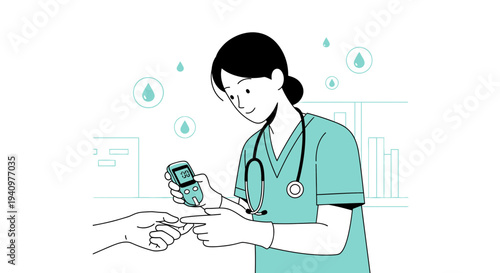 Doctor checking blood sugar level with glucometer, diabetes test, healthcare concept