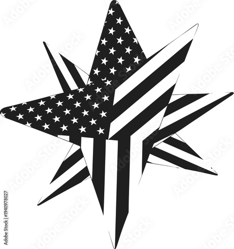 Memorial day tribute patriotic star american flag symbol