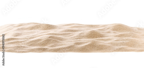 beach sand on white isolated on a white background.