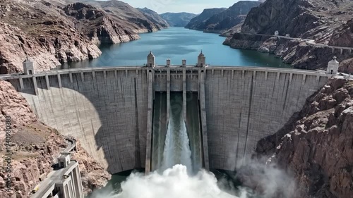 Hoover Dam Water Release Majestic Power of Engineering.