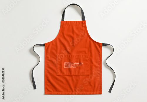 Bright Orange Cooking Apron Mockup PSD