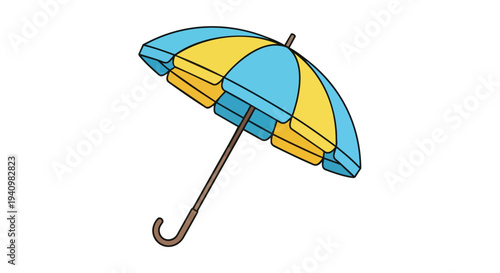 Vibrant Striped Umbrella for Sunny Days or Unexpected Showers Providing Protection and Style