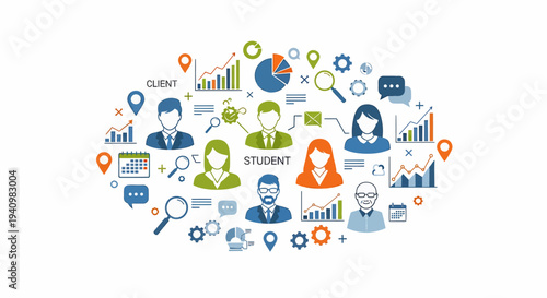 Professional Business Team Icon Representing Collaboration and Corporate Success