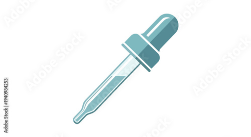 A scientific dropper filled with a pale blue liquid, symbolizing precision and measurement in research and development