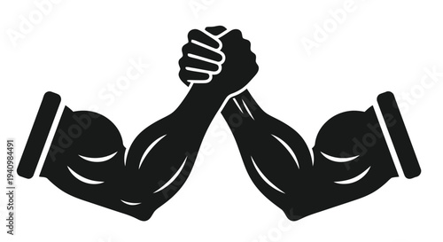 Tableau sur toile Two arms locked in an arm wrestling match a symbol of strength and competition