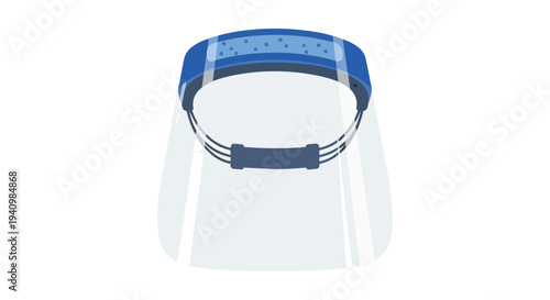Graphic representation of a protective face shield for enhanced personal safety and health measures