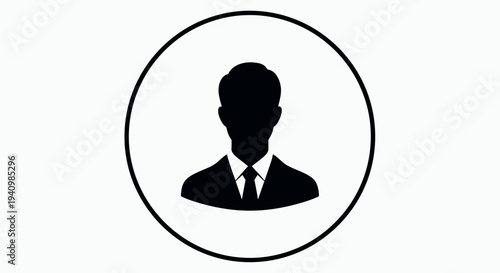 Professional Silhouette Icon representing a Businessperson or User Account, perfect for Corporate Websites and Digital Profiles