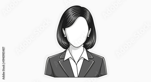Silhouette of a professional businesswoman in a suit, representing corporate identity and business professionalism