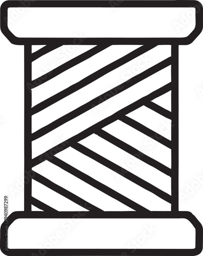 Vector spool of thread icon, black and white
