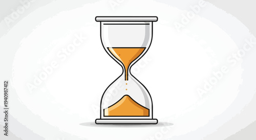 A clear graphic representation of an hourglass with golden sand flowing, symbolizing the passage of time and the urgency of deadlines.