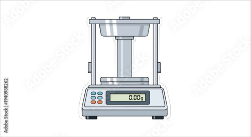 Digital precision scale with a clean design for accurate measurements in laboratory or scientific settings illustrating metrology and quantitative