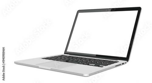 Modern Sleek Laptop with Blank Screen for Digital Content Creation and Design