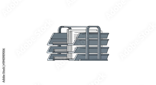 Organized office desk organizer with multiple trays holding documents and papers for efficient workflow management and tidy workspaces