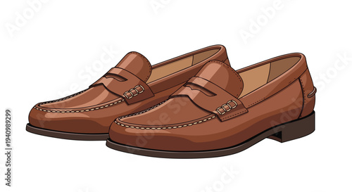 Classic brown leather penny loafers, a timeless footwear choice for sophisticated casual and formal occasions