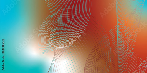 Abstract DarkTurquoise, DarkRed and white glowing curves sweeping across a dark atmospheric backdrop with scattered micro sparkles, modern digital tech theme, vector style