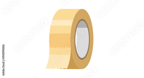 A simplified illustration of a roll of tan-colored adhesive tape, perfect for design and craft projects