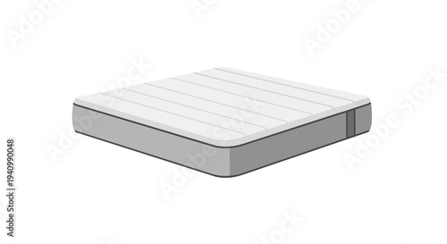A minimalist illustration of a comfortable mattress presented in a clean, modern, and isolated graphic for design and commercial use