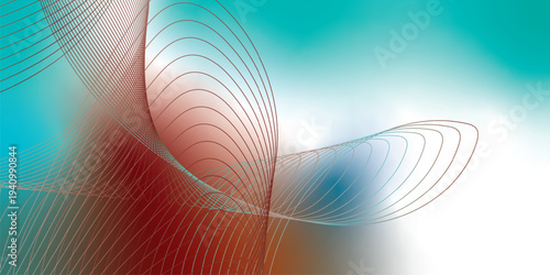 Abstract DarkTurquoise, DarkRed and white glowing curves sweeping across a dark atmospheric backdrop with scattered micro sparkles, modern digital tech theme, vector style