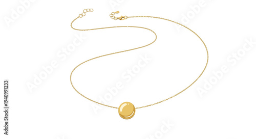 Elegant minimalist gold necklace featuring a smooth, round pendant suspended on a delicate chain for a timeless jewelry piece.