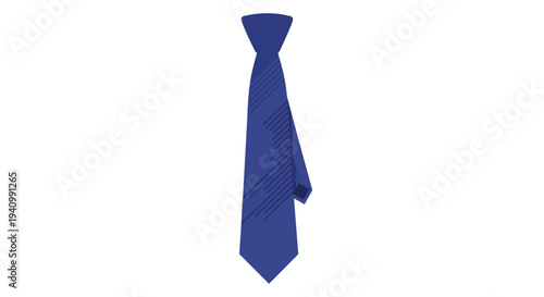 Elegant Deep Blue Necktie with Subtle Diagonal Striped Detailing Against a Clean White Backdrop