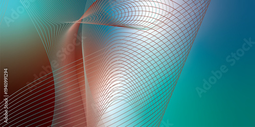 Abstract DarkTurquoise, DarkRed and white glowing curves sweeping across a dark atmospheric backdrop with scattered micro sparkles, modern digital tech theme, vector style