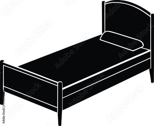bed in black and white