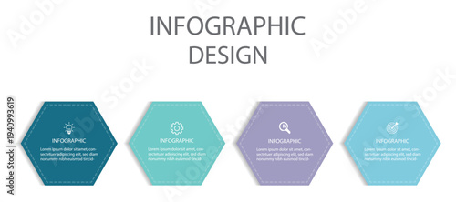 Vector Infographic design business template with icons and 4 options or steps. Creative banner, label vector.