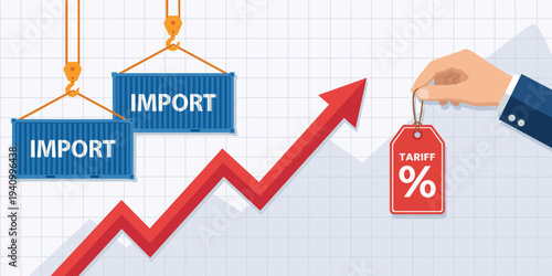 Import Tariff Increase Trade Tax Growth Economy Illustration