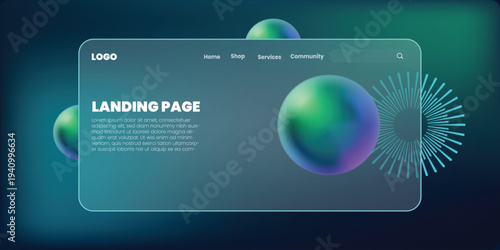 Digital Landing Page Concept: An abstract and visually appealing landing page design with a sleek, modern interface, perfect for showcasing digital content and engaging with users. 