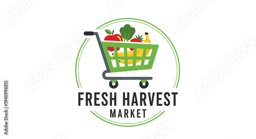 Fresh Harvest Market Shopping Cart Logo 1.