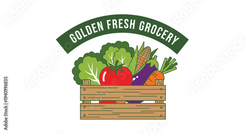 Fresh Vegetables in Wooden Crate.