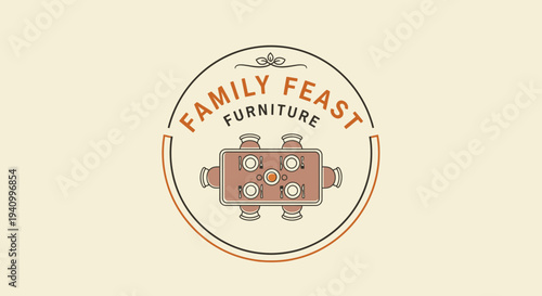 Family Feast Furniture Logo Design Element.