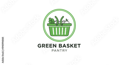 Green Basket Logo with Fresh Produce.