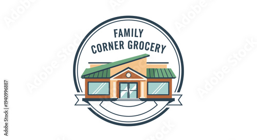 Grocery Store Logo Illustration Design.