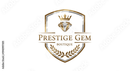 Luxury Prestige Gem Logo Design Element.