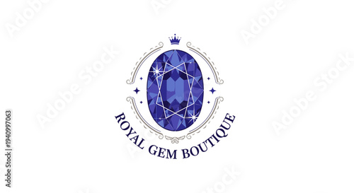 Royal Gem Boutique Luxury Jewelry Logo Design.