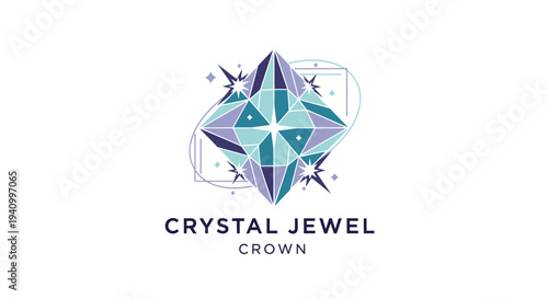 Crystal Jewel Logo Design Element.
