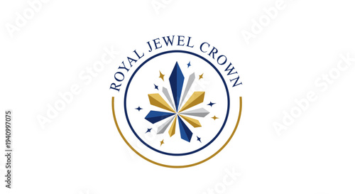 Royal Jewel Crown Luxury Logo Design.