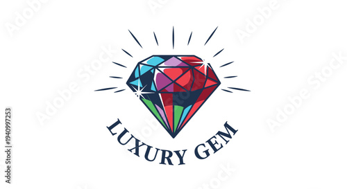 Luxury Gem Diamond Jewelry Illustration Design.