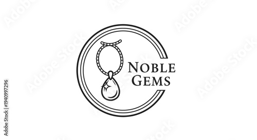 Noble Gems Logo Design with Pendant.