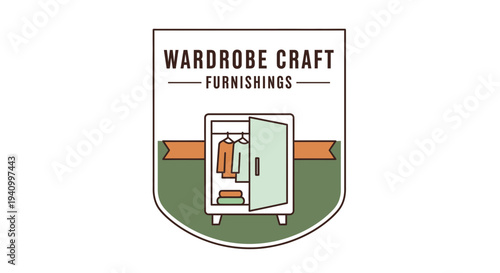Wardrobe Craft Furnishings Logo Design Illustration.