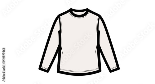 White Long Sleeve Shirt Illustration.