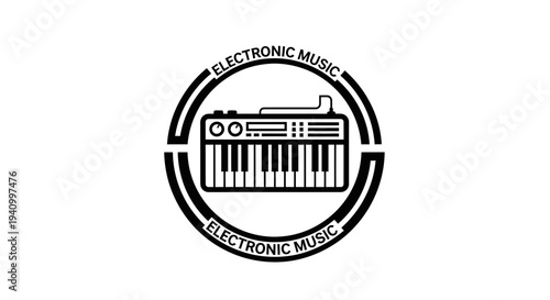 Electronic Music Synthesizer Keyboard Illustration 2.