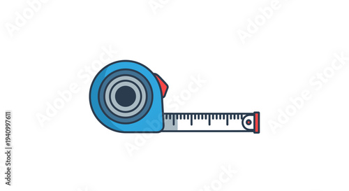 Retractable Tape Measure Illustration Isolated.